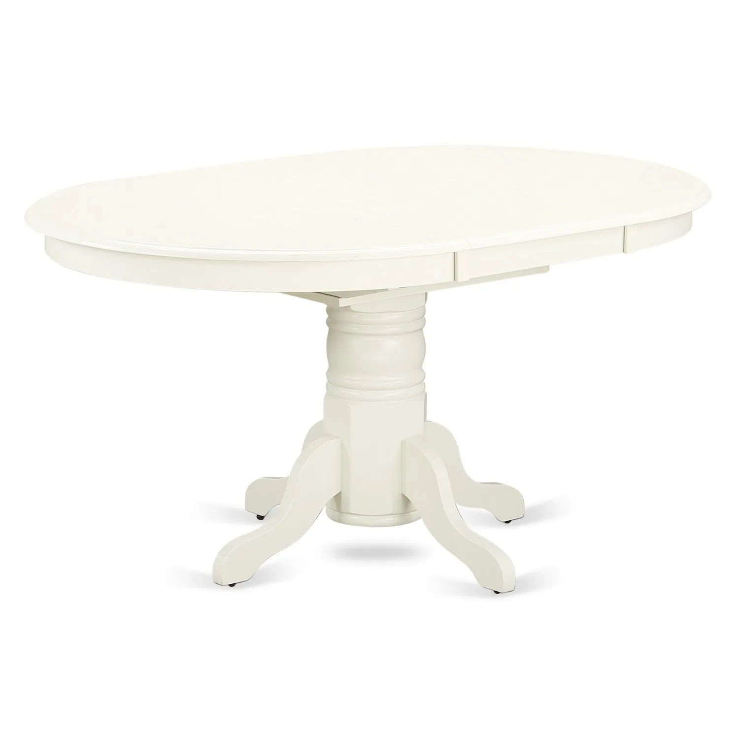 East West Furniture AVNO7-LWH-W 7 Piece Dining Set Consist of an Oval Dining Table with Butterfly Leaf and 6 Kitchen Chairs, 42x60 Inch, Linen White