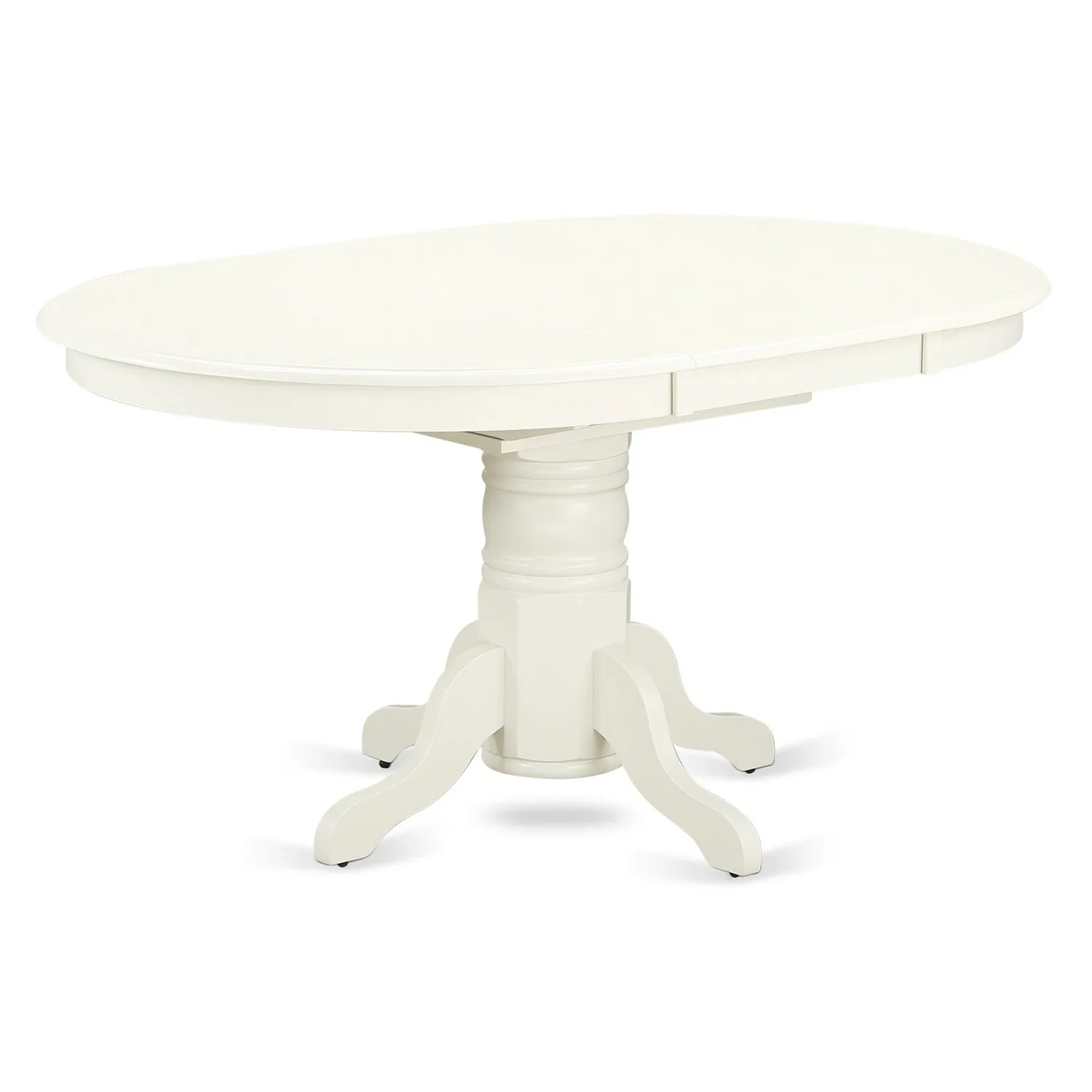 East West Furniture AVNO7-LWH-W 7 Piece Dining Set Consist of an Oval Dining Table with Butterfly Leaf and 6 Kitchen Chairs, 42x60 Inch, Linen White