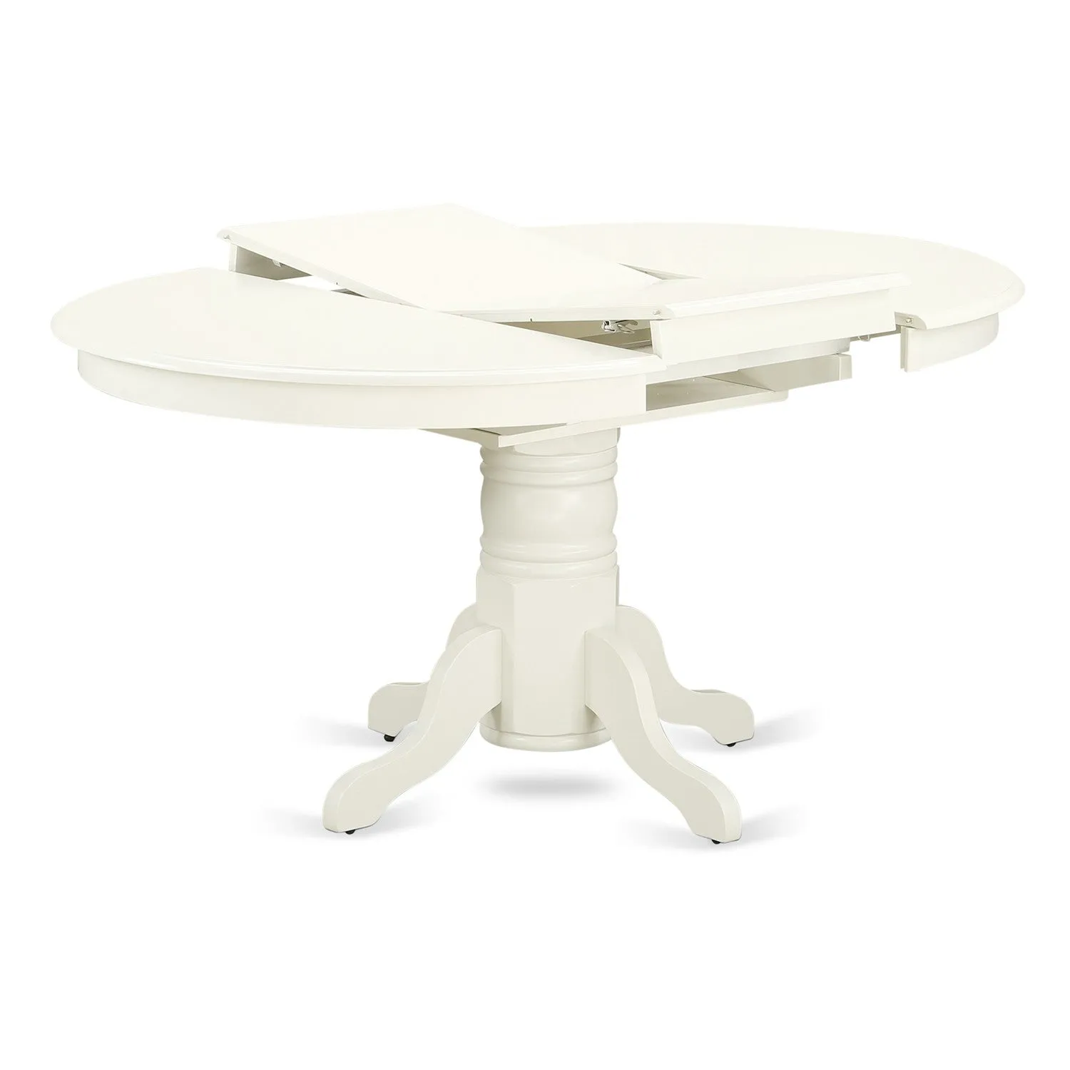 East West Furniture AVNO7-LWH-W 7 Piece Dining Set Consist of an Oval Dining Table with Butterfly Leaf and 6 Kitchen Chairs, 42x60 Inch, Linen White