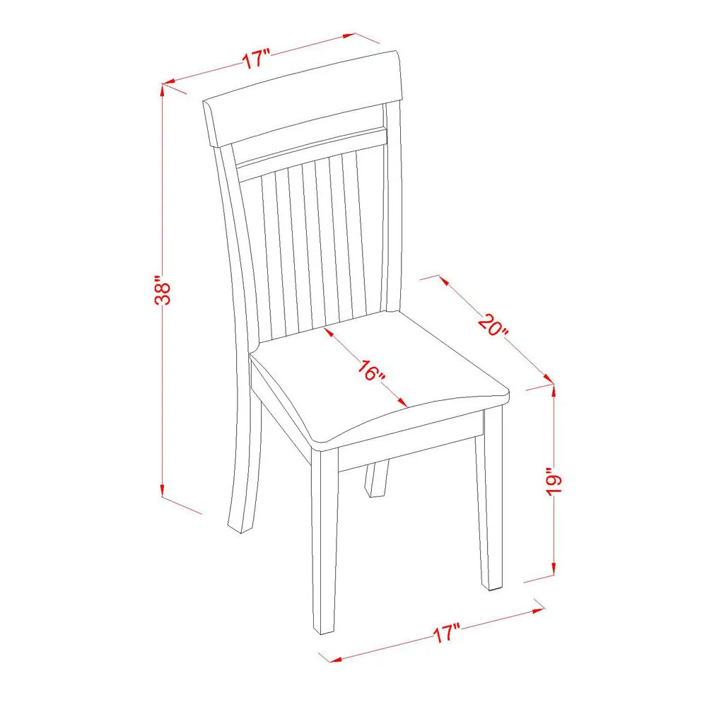 East West Furniture CAC-CAP-C Capri Dining Room Chairs - Linen Fabric Upholstered Solid Wood Chairs, Set of 2, Cappuccino
