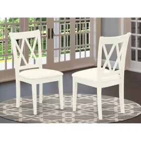 East West Furniture CLC-LWH-C Clarksville Kitchen Dining Chairs - Linen Fabric Upholstered Wood Chairs, Set of 2, Linen White
