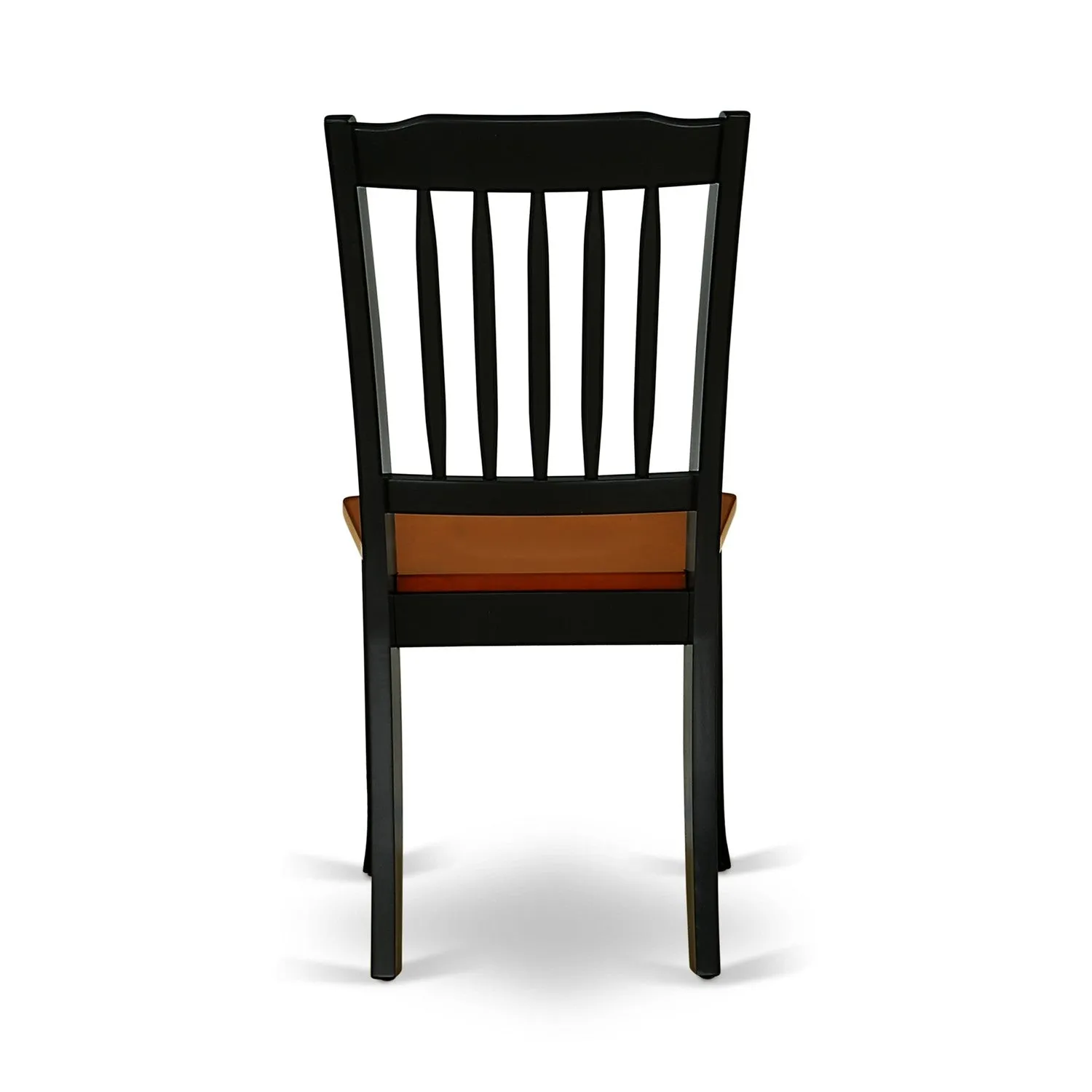 East West Furniture DAC-BCH-W Danbury Dining Room Chairs - Slat Back Solid Wood Seat Chairs, Set of 2, Black & Cherry