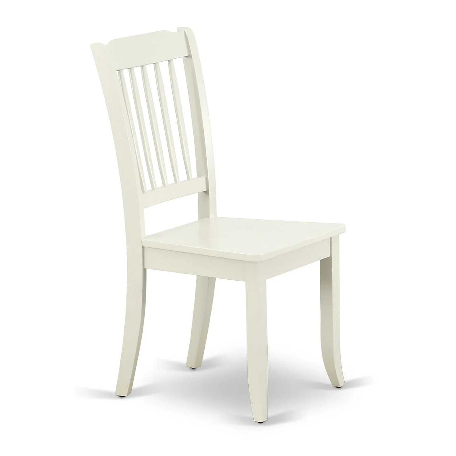 East West Furniture DAC-LWH-W Danbury Kitchen Dining Chairs - Slat Back Wooden Seat Chairs, Set of 2, Linen White