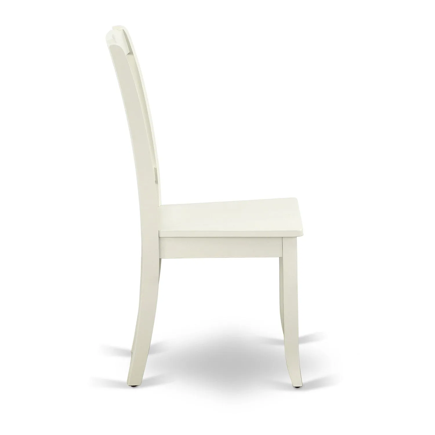 East West Furniture DAC-LWH-W Danbury Kitchen Dining Chairs - Slat Back Wooden Seat Chairs, Set of 2, Linen White