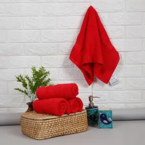 Elvie Hand Towel (Red) - Set Of Four
