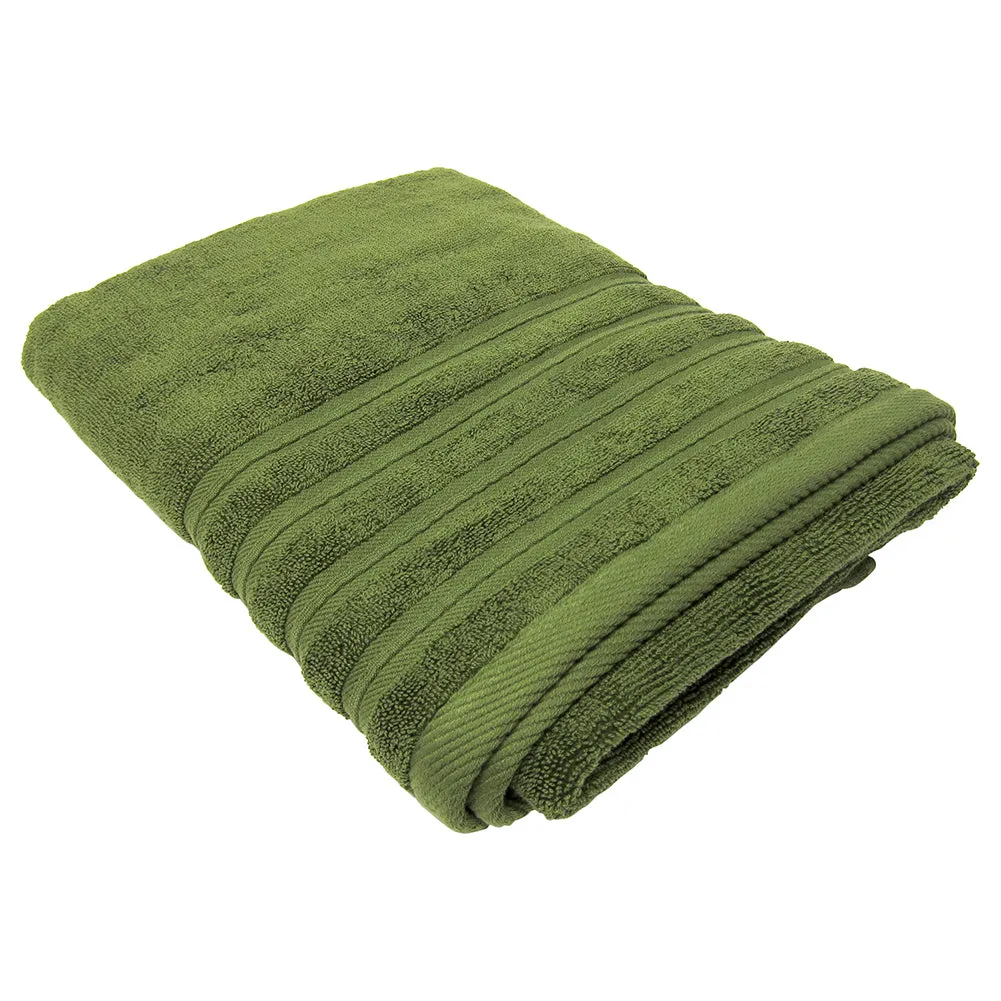 Feather and Stitch 2-Ply Bath Towel, 27x54 Inches, Stone Green