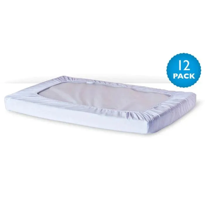 Foundations SafeFit™ Elastic Fitted Safety Sheet - Compact Size Cribs - 12 Pack - White