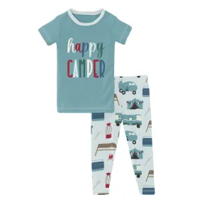 Fresh Air Camping Graphic Tee Short Sleeve Pajama Set- Select Size
