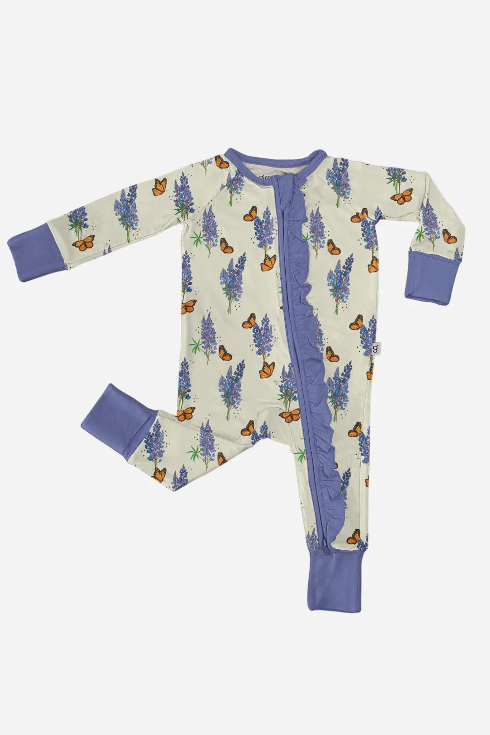 Goosies Long Sleeve Zip PJs in Bluebonnets