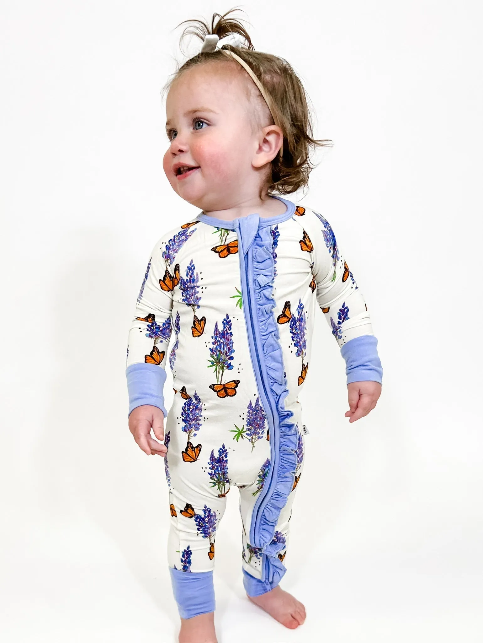 Goosies Long Sleeve Zip PJs in Bluebonnets