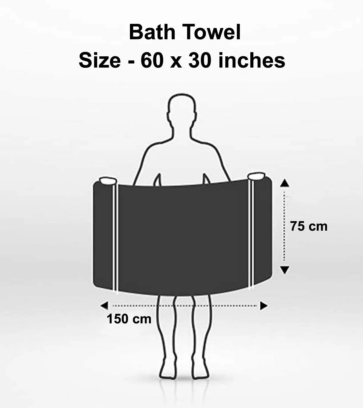 Heart Home Cotton 2 Pieces Bath Towel Super Soft, Fluffy, and Absorbent, Perfect for Daily Use 100% Cotton Towels, 400 GSM (Black)-HEART11582, Standard (HEART011582)