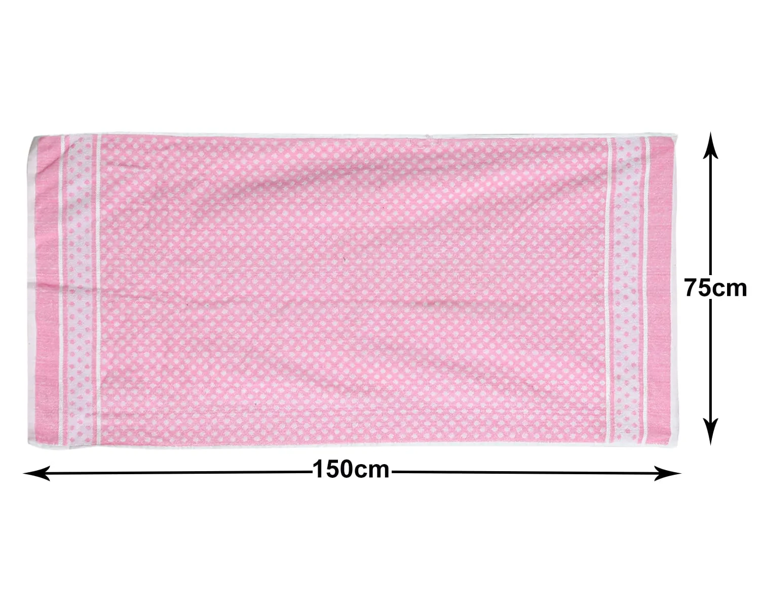 Heart HomeDot Printed Super Soft, Fluffy, and Absorbent, Cotton Bath Towel Perfect for Daily Use, 30"x60"- Pack of 2 (Pink)