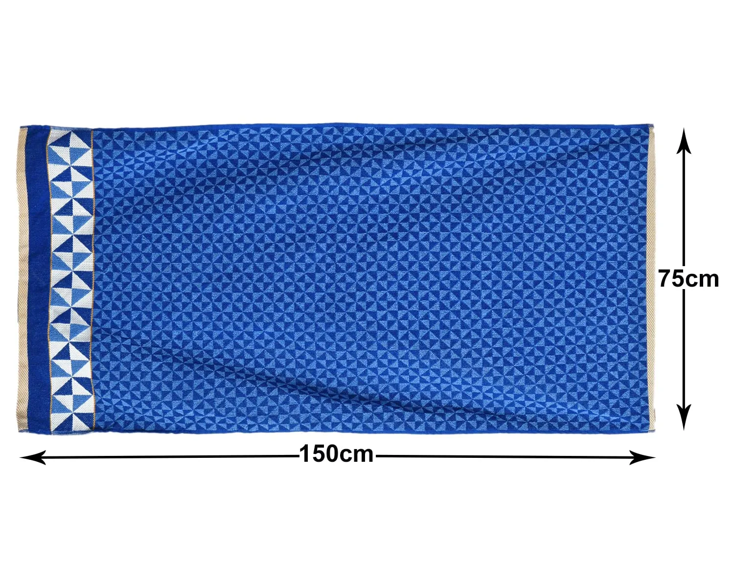 Heart HomeTringle Printed Super Soft, Fluffy, and Absorbent, Cotton Bath Towel Perfect for Daily Use, 30"x60"- Pack of 2 (Blue)