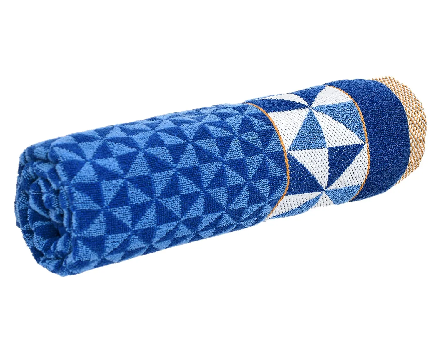 Heart HomeTringle Printed Super Soft, Fluffy, and Absorbent, Cotton Bath Towel Perfect for Daily Use, 30"x60"- Pack of 2 (Blue)