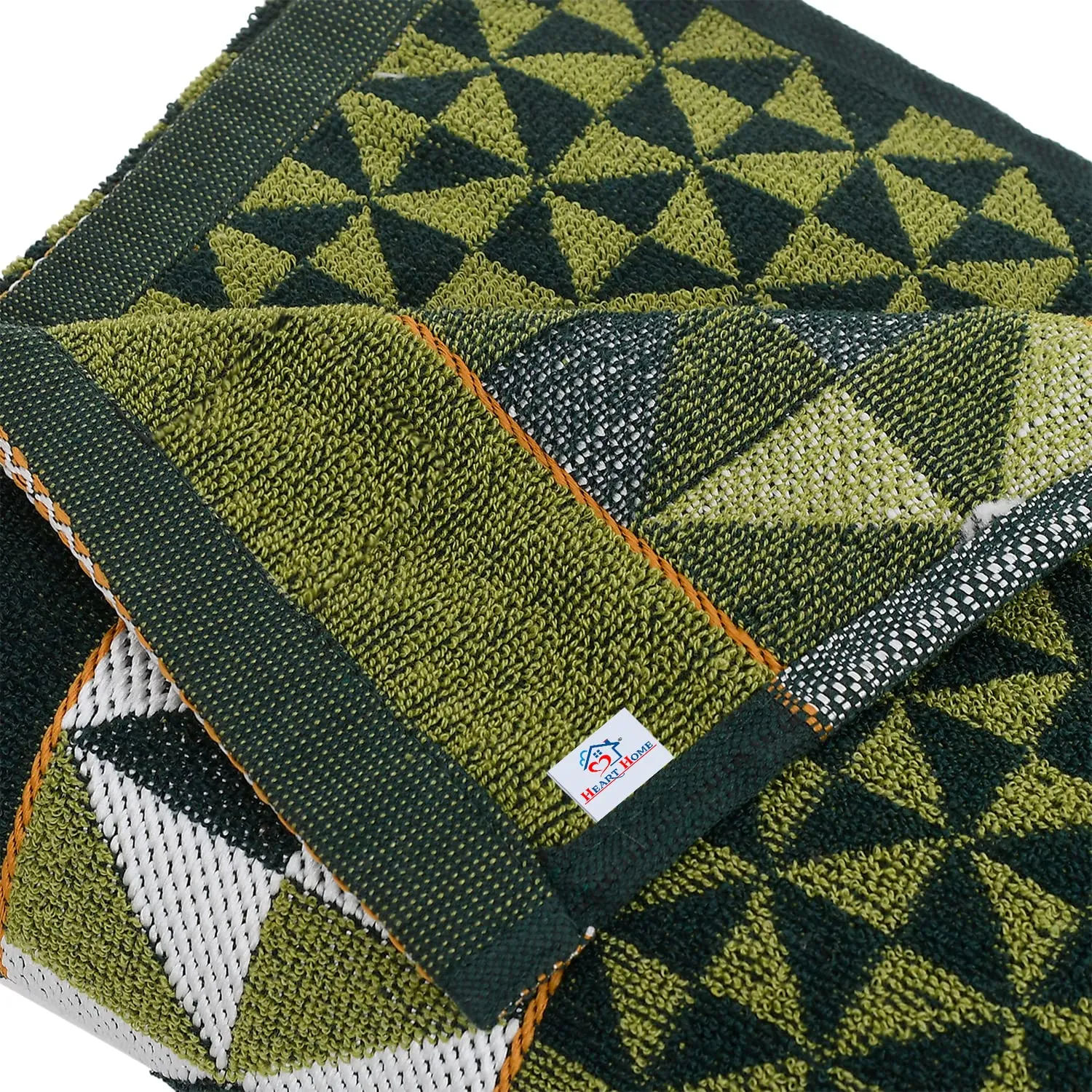 Heart HomeTringle Printed Super Soft, Fluffy, and Absorbent, Cotton Bath Towel Perfect for Daily Use, 30"x60"- Pack of 3 (Blue & Maroon & Green)