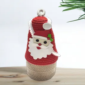 Ho Ho Holder Cotton Christmas Storage Basket - Red