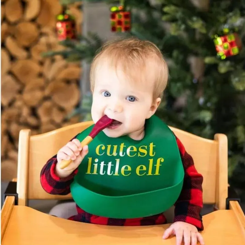 Holiday Silicone Bib Set - Cutest Little Elf