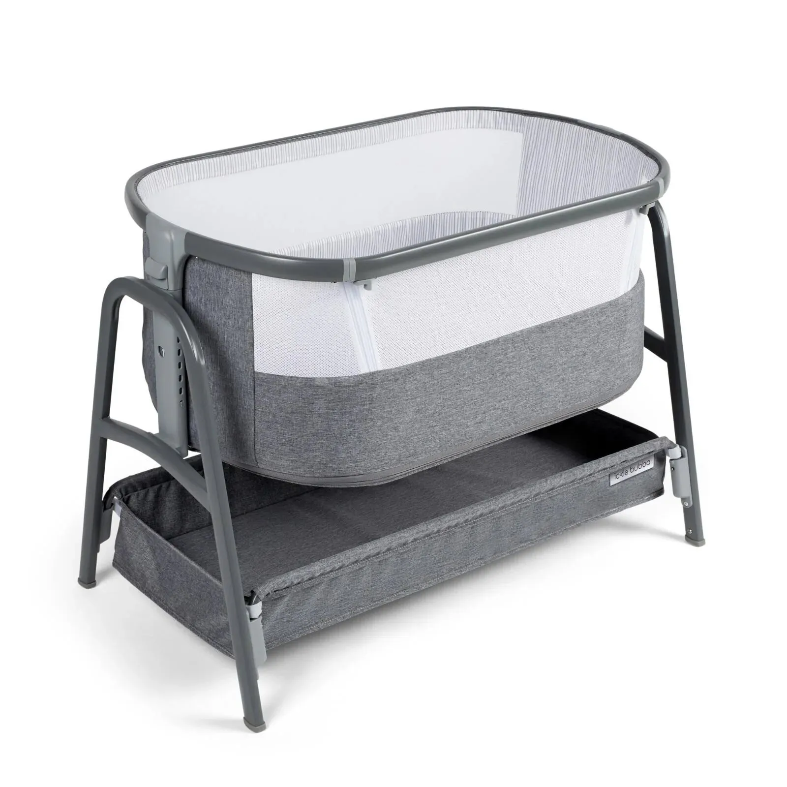 Ickle Bubba Bubba&Me Bedside Crib - Space Grey