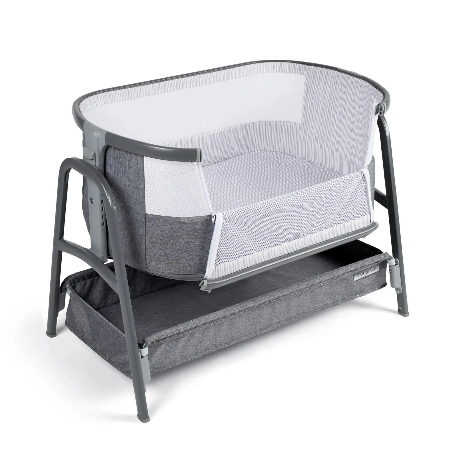 Ickle Bubba Bubba&Me Bedside Crib - Space Grey