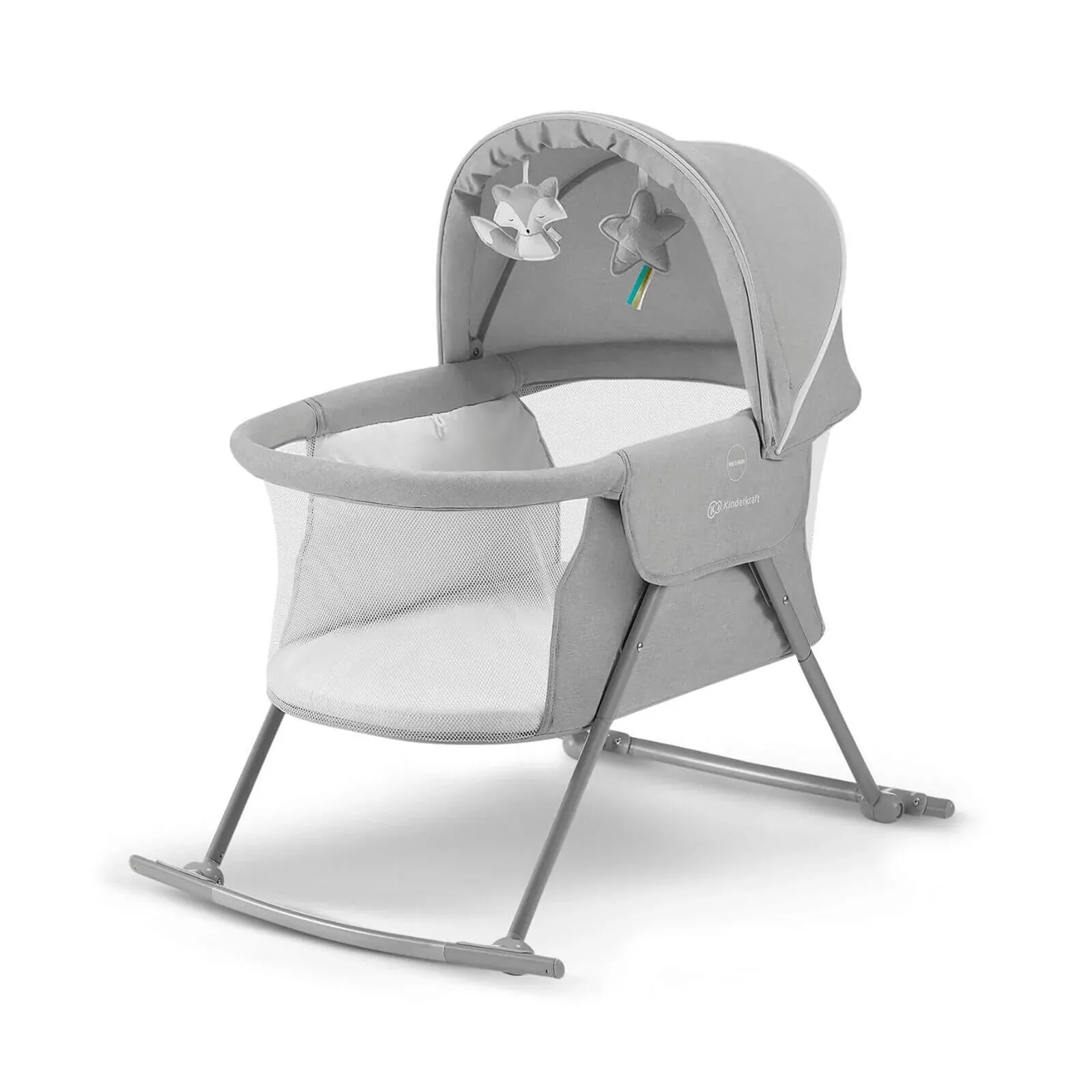 Kinderkraft Lovi 3-in-1 Baby Crib - Grey