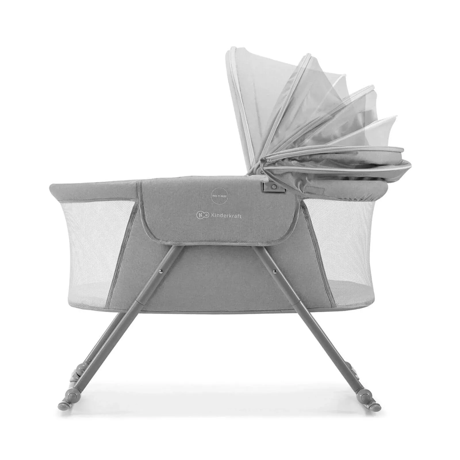Kinderkraft Lovi 3-in-1 Baby Crib - Grey