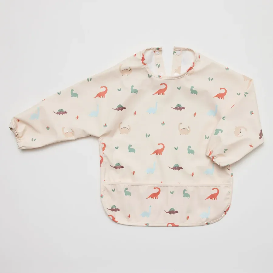 Longsleeve Waterproof Bib - Dinosaur