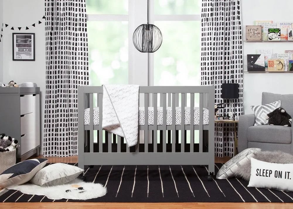 MAKI FULL SIZE FOLDING PORTABLE CRIB - GREY