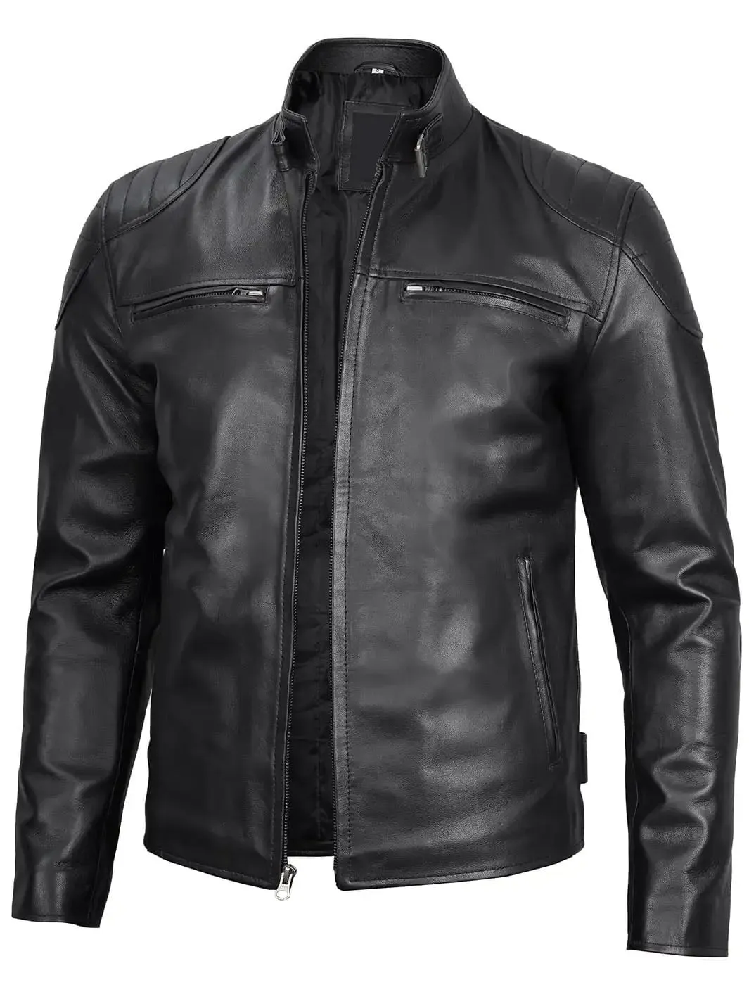 Men’s Black Motorcycle Leather Jacket – Classic Style Meets Rugged Design