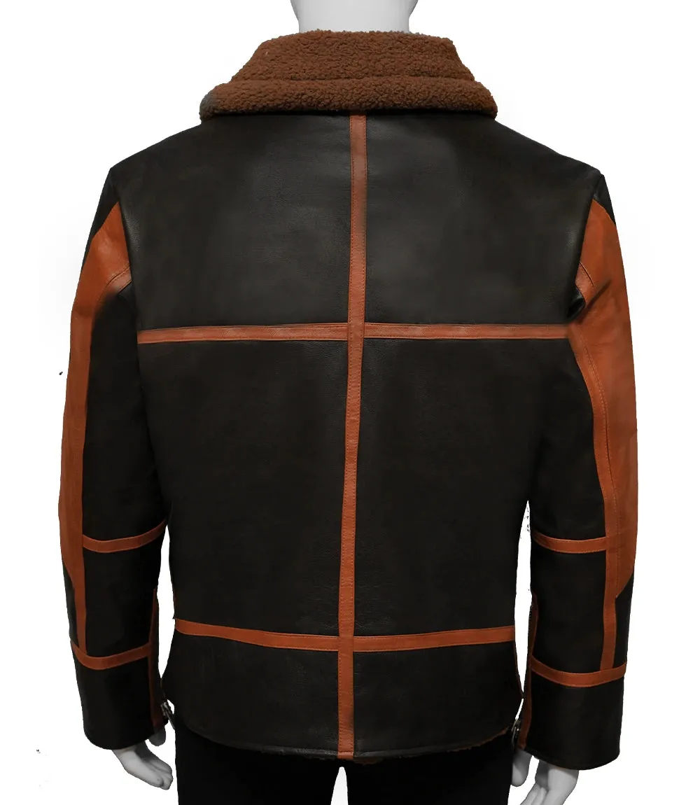 Mens Brown Shearling Jacket