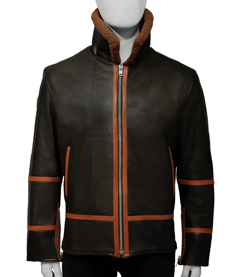 Mens Brown Shearling Jacket