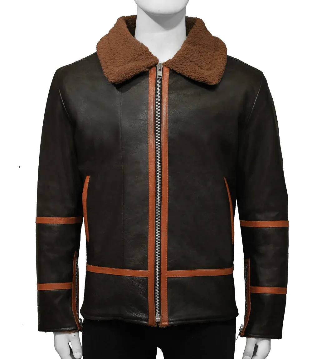 Mens Brown Shearling Jacket