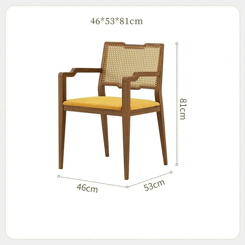 Modern Leisure Rattan Wicker Arm Dining Chair