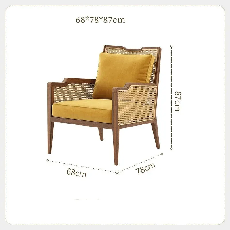 Modern Leisure Rattan Wicker Arm Dining Chair