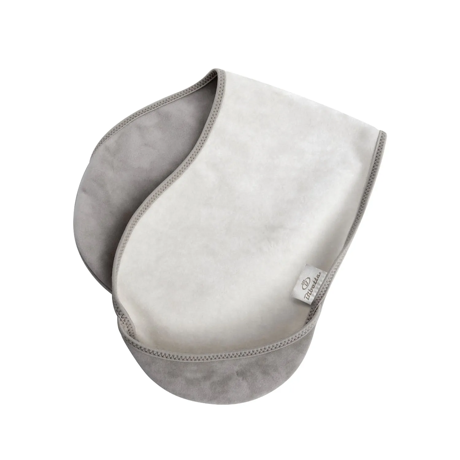 Newborn Plush Burp Cloth with Pockets in White & Grey