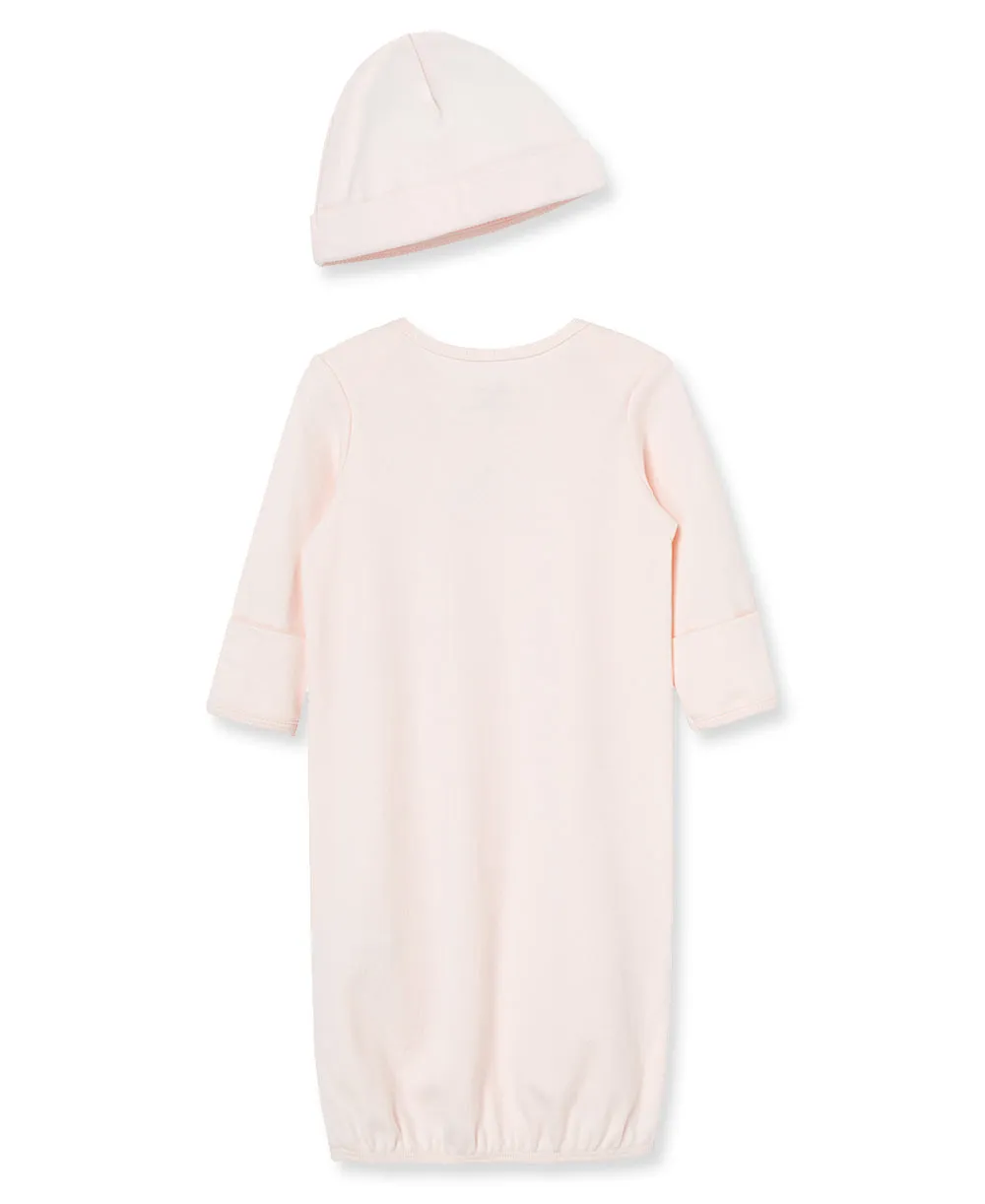 Pink Bear Sleeper Gown And Hat
