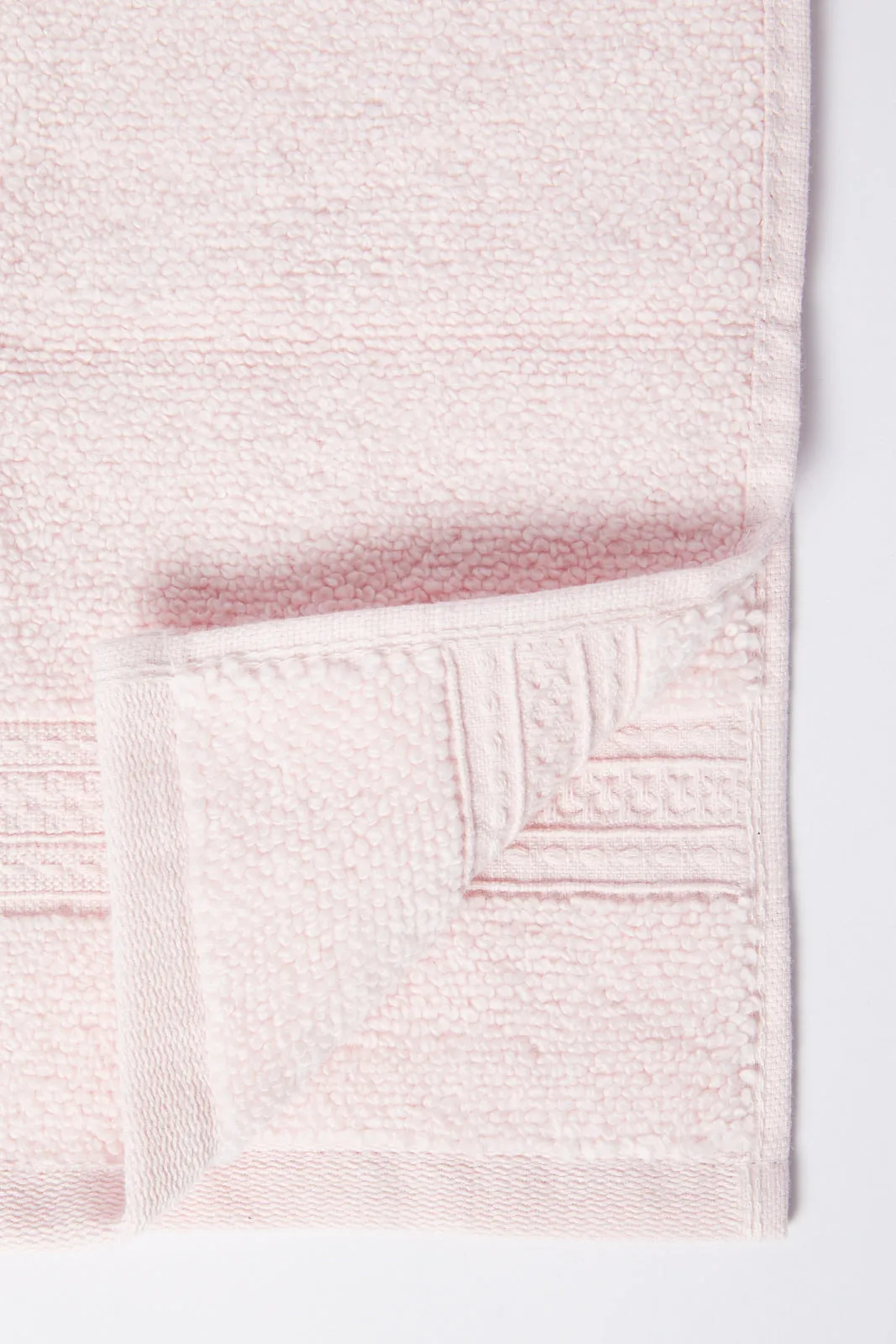 Pink Textured Cotton Face Towel Set (4 Piece)
