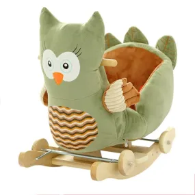 Plush Owl 2 in 1 Rocker with Wheels & Handle