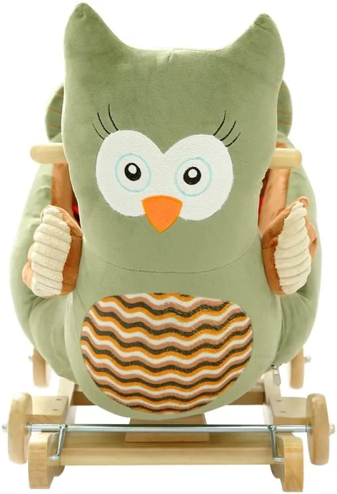 Plush Owl 2 in 1 Rocker with Wheels & Handle