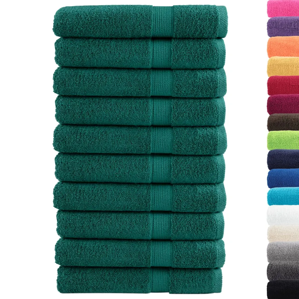 Premium Sauna Towels 10 pcs Green 80x200 cm 600 gsm 100% Cotton