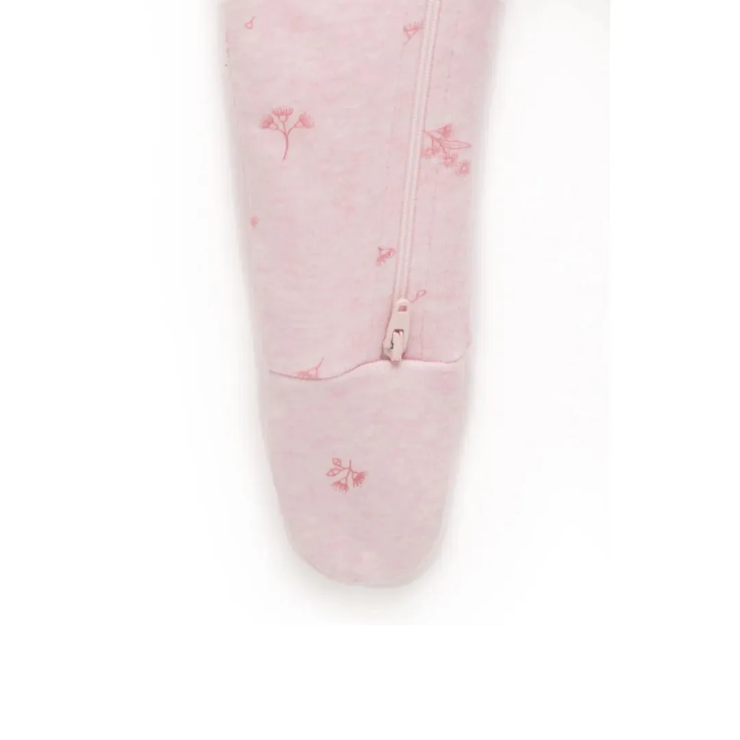 Purebaby Organic Zip Growsuit & Headband Pack - Pale Pink Blossom