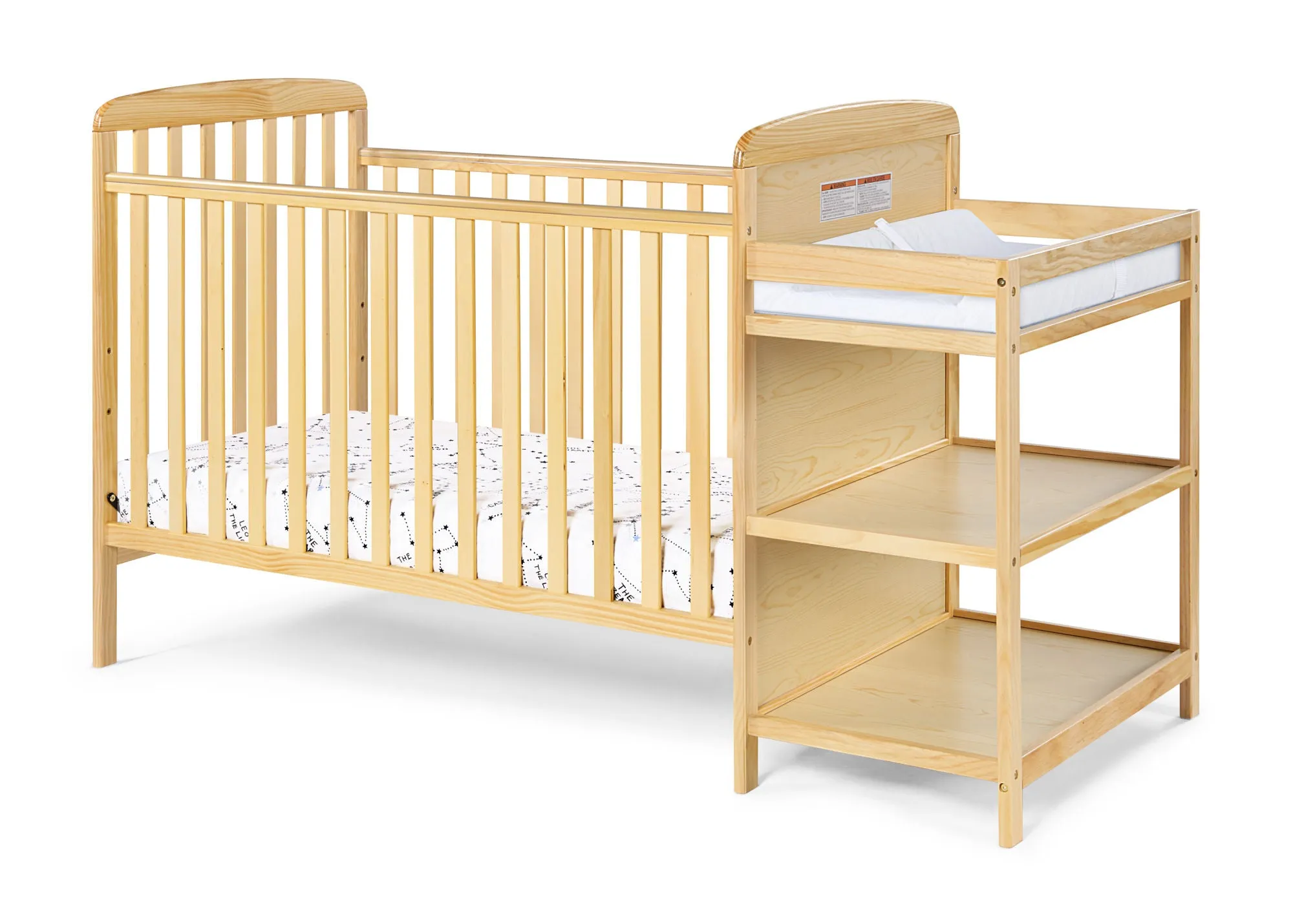 Ramsey Crib and Changer Combo Natural Wood