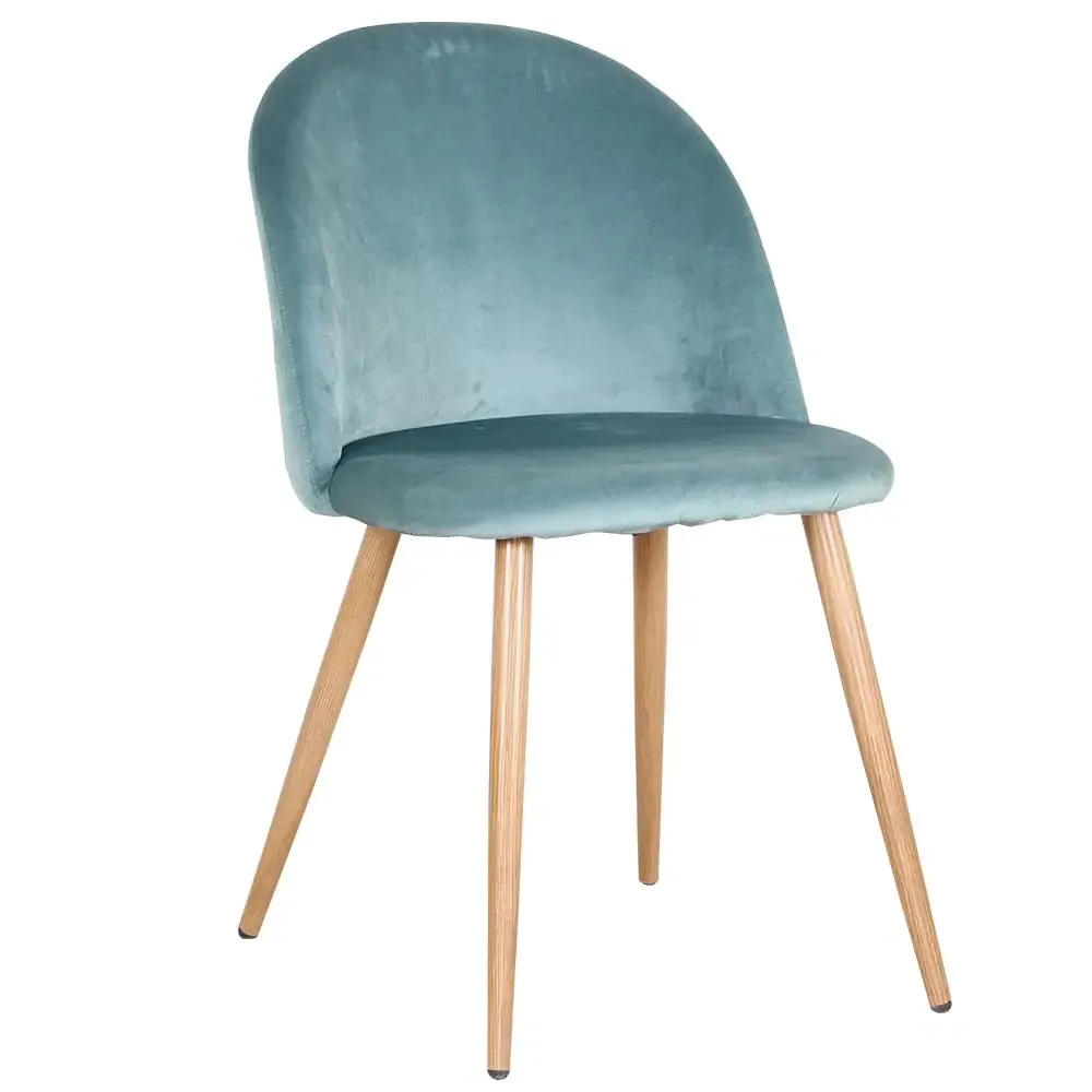 Set of 4 Soft Velvet Dining Chairs with Metal Feet