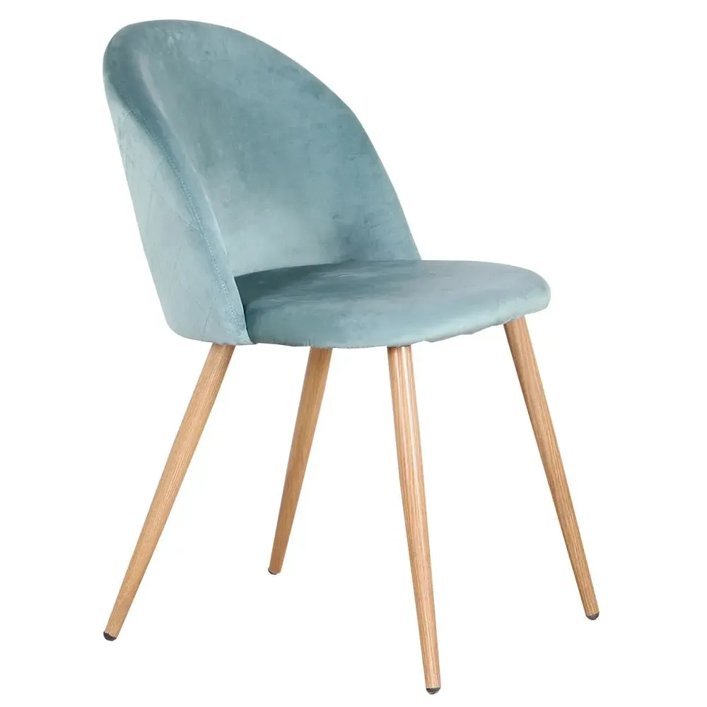 Set of 4 Soft Velvet Dining Chairs with Metal Feet