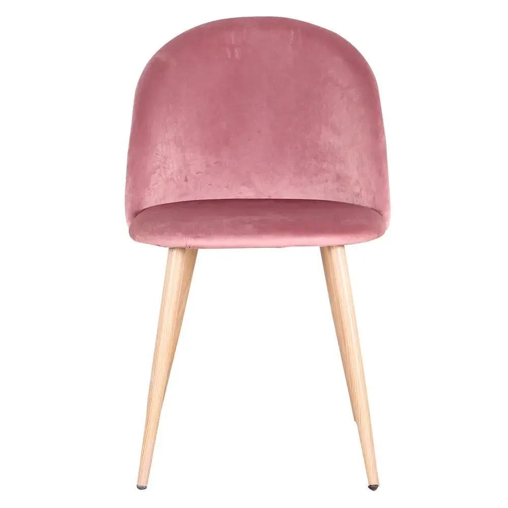 Set of 4 Soft Velvet Dining Chairs with Metal Feet