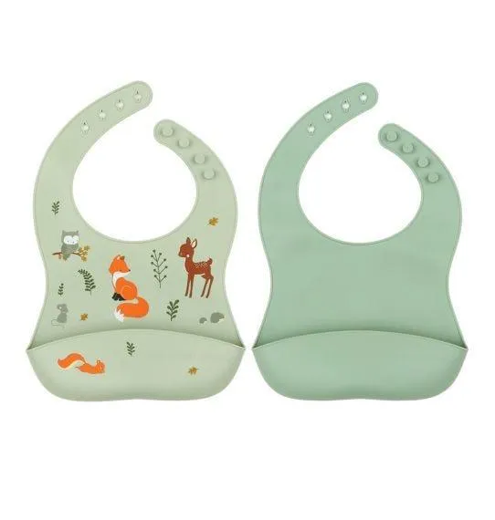 Silicone Bib Set of 2 - Forest Friends