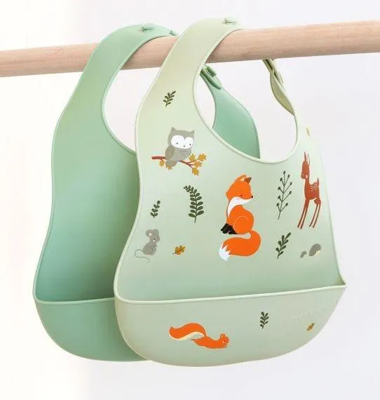 Silicone Bib Set of 2 - Forest Friends