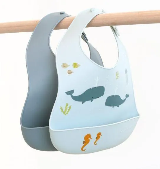 Silicone Bib Set of 2 - Ocean