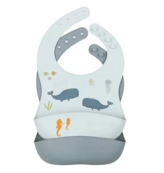 Silicone Bib Set of 2 - Ocean