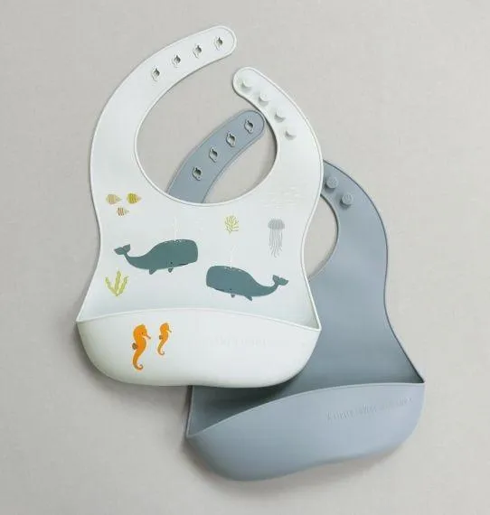 Silicone Bib Set of 2 - Ocean