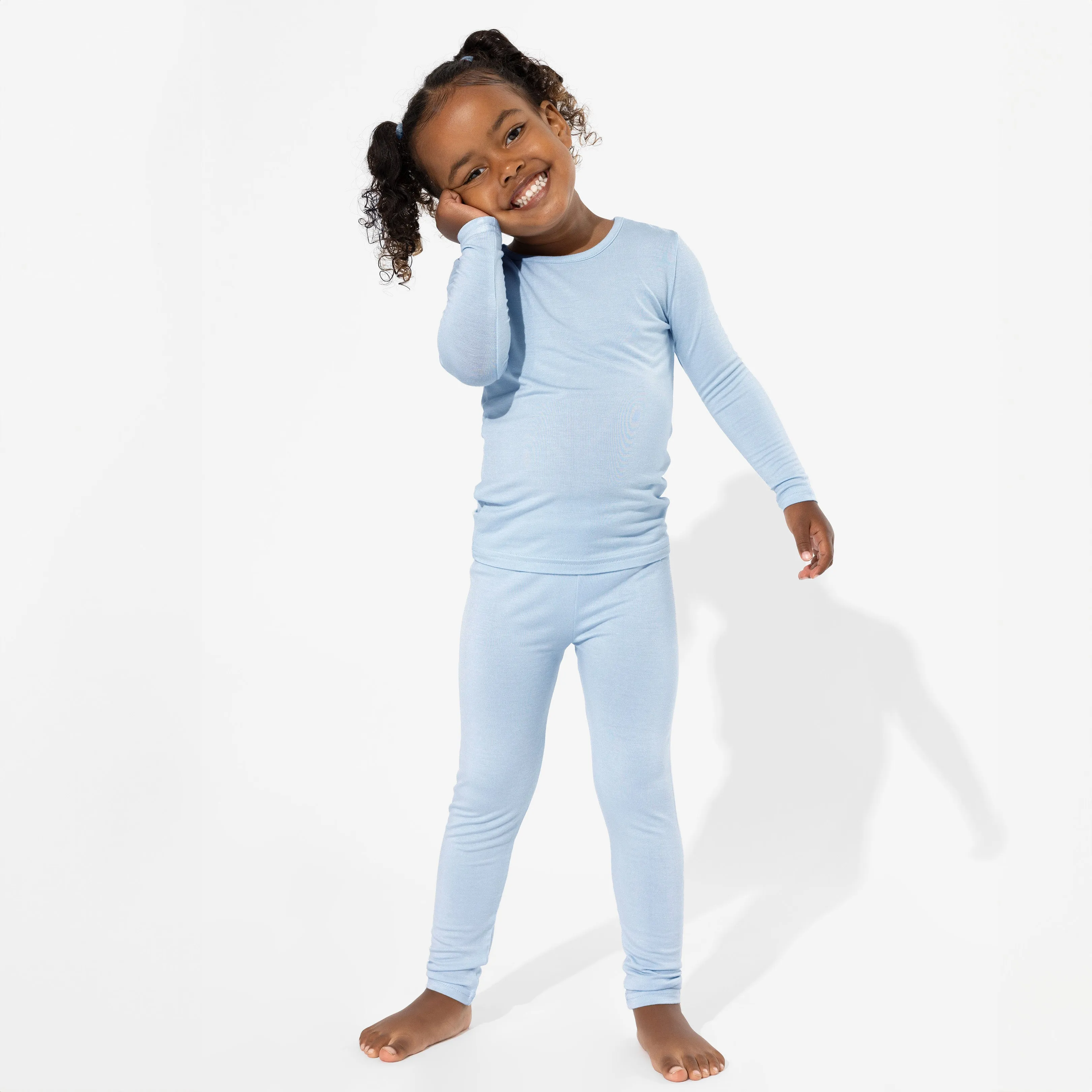 Sky Blue Bamboo Kids Pajamas